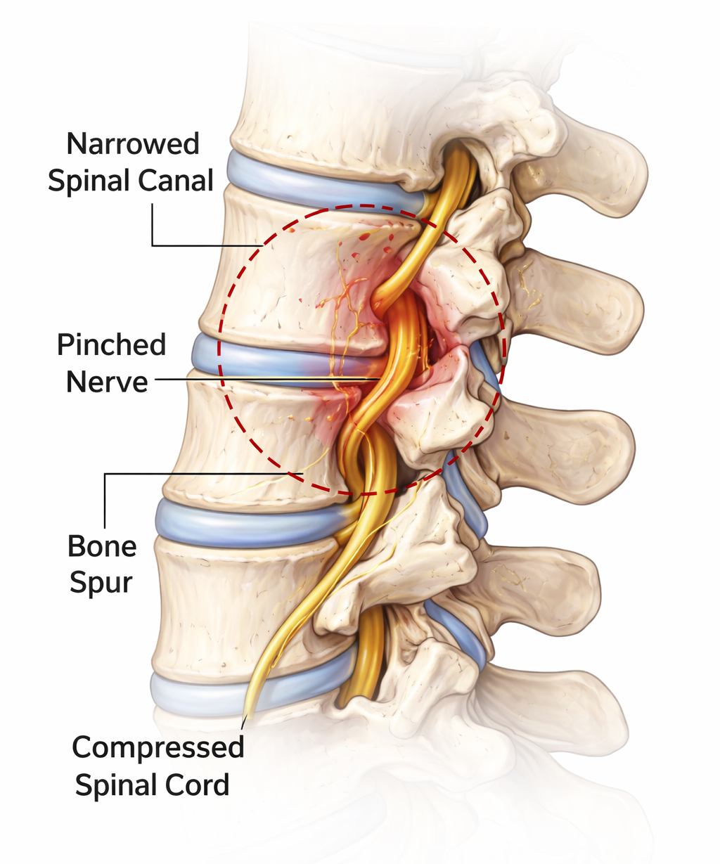 Persistent nerve compression or stiffness